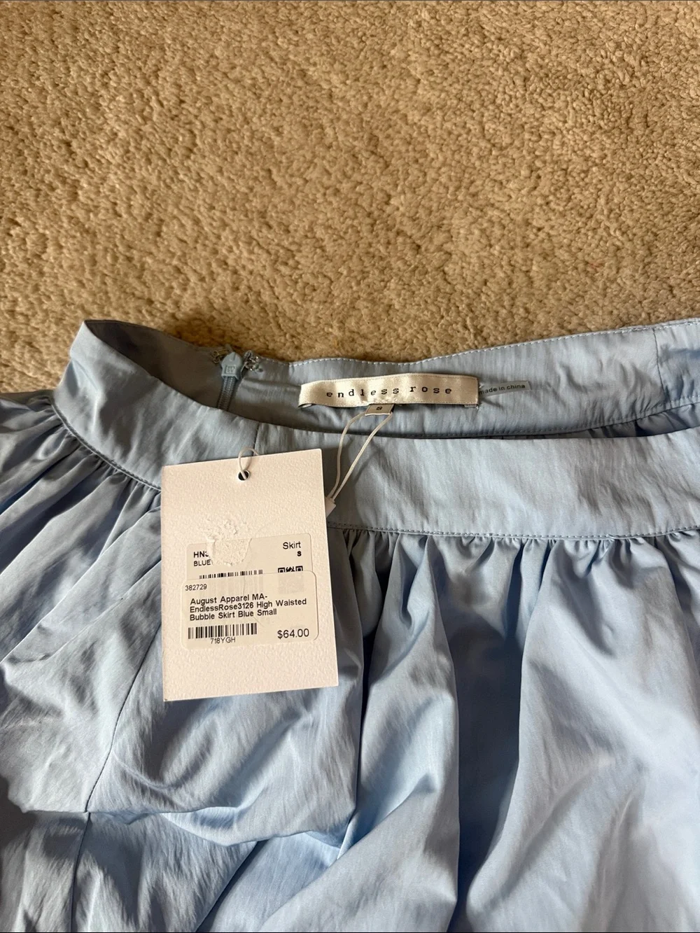 Endless Rose Light Blue Bubble Mini Skirt